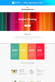 Online Printing Landing Page Html Template Best Landing Pages Website Template Design Page Template