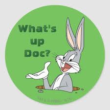 What S Up Doc Bugs Bunny Rabbit Hole Classic Round Sticker Zazzle Com In 2020 Bugs Bunny Round Stickers Classic Cartoons