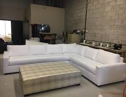Custom White Sectional Sofa Upholstery Ottoman Coffeetable Design Lounging Livingroom Familyroom Basement Den Sleek Sofa White Sofas Modern Sofa