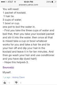 Kool Aid Dip Dye Instructions From Yahoo Answers Kool Aid Kool Aid Hair Dyed Hair