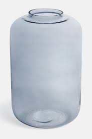 Fern Grey Cylinder Glass Vase Big
