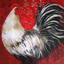 rooster painting, rooster art, chicken