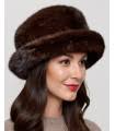Susan Mink Fur Roller Hat in Mahogany: FurHatWorld.com