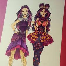 Raven queen ever after high fanart. Raven Queen And Lizzie Hearts Ever After High By Josilix On Deviantart