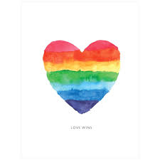 Love Wins Watercolor Rainbow Heart By Brett Wilson Unframed Wall Art Print Heart Art Print Nature Art Prints Rainbow Art