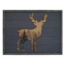 Millwood Pines Forest Deer Wood Wall Decor In 2021 Cabin Wall Decor Hunting Cabin Decor Deer Decor