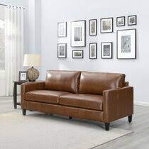 Sofas and couches by ashley homestore from the lastest styles of sleeper sofas to tufted leather couches, ashley homestore combines the latest trends with technology to give you the very best living room furniture. Small Scale Leather Sofa Wayfair