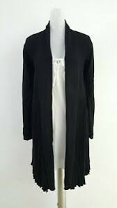 Details About Ronen Chen Black Open Front Knit Long Cardigan Size S Us 6 Eur 38 Uk 10 Crochet