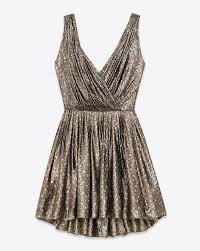 Saint Laurent Draped Mini Dress In Black Gold And Silver Silk And Lurex Jacquard Ysl Com Mini Dress Womens Dresses Clothes