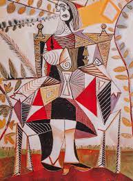 Colorful fantasy abstract modern fractal flower jigsaw puzzle. Pablo Picasso Femme Au Jardin Art Puzzle 1000 Pieces