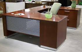 The front part is much wider, has two regular and one file drawer Modern U Shaped Executive Desk With Metal And Wood Designer Office Furniture New Ebay