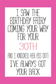 30th Birthday Things To Do For Her 30th Birthday Card For Friend Sister Wife Best Friend Her Etsy Birthday Cards For Friends 30th Birthday Cards Funny Birthday Cards