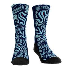 Download a free printable outline of this video and draw along with us. Seattle Kraken Rock Em Socks Youth Logo Sketch Crew Socks