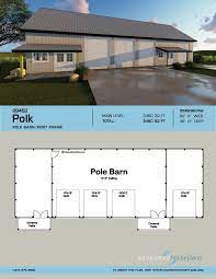 Pole Barn Post Frame Plan Polk House Plans Metal Building Home Pole Barn