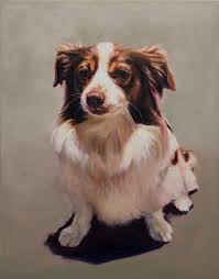 Custom pet painting based on a photo. Huund Dog Portraits Commissioned Pet Paintings Custom Oil Painting Nyc Portrait Artist