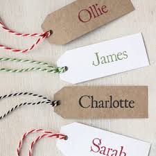 We usually think of christmas when the ber months start, that is from september. Personalised Place Name Tag Gift Tag From Paper Tree