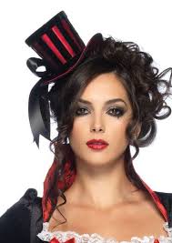 Mini Top Hat Black Red Stripe Steampunk Hairstyles Mini Top Hat Kids Hairstyles