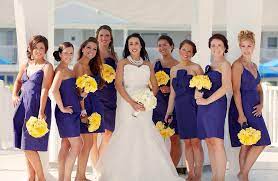 Regency With Yellow Flowers Purple Wedding Purple Bridesmaid Dresses Wedding Bridesmaid Dresses