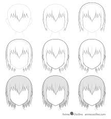 Let s see how to use this method in practice to draw straight anime hair step by step. How To Draw Wet Anime Hair Step By Step Animeoutline