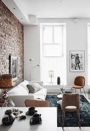 Exposed Brick And Black Bedroom Walls Coco Lapine Design Brick Living Room Apartment Interior Apartment Interior Design