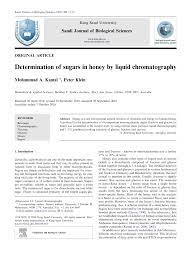 Pdf Determination Of Sugars In Honey By Liquid Chromatography