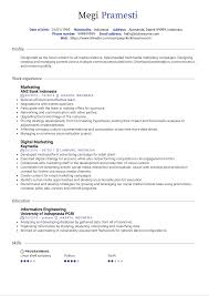 He worked in the student parliament. Digital Marketing Resume Sample Kickresume