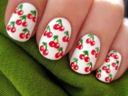 After painting your desired pattern of cherry blossom nail art, give a finishing touch with acrylic powder to give a 3d effect on your. Cherry Nail Art For Short Nails Youtube