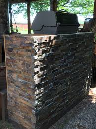 Stick On Stone From Home Depot Finally Done Ready For Granite Outdoor Grill Built In Grill Home Depot