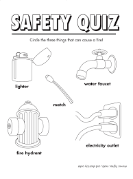 Firesafety Quiz Freeprintable Coloring Activity Fire Safety For Kids Free Fire Safety Worksheets Fire Safety Free
