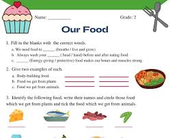 B2 health and nutrition interventions what is being done? Worksheet On Our Food For Class 2