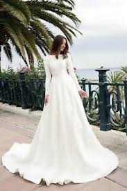 Dress the populationmona floral lace long sleeve scoop back ruched bodycon sheath dress. Bateau Satin A Line Wedding Dress Long Sleeve Open Back Garden Bridal Gown Size Ebay