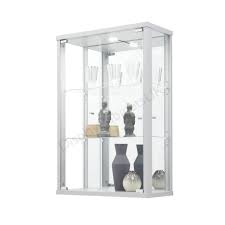 Curio cabinets are cabinets used to store interesting items, artifacts, precious heirlooms, or just your favorite collection of knicknacks. Silver Wall Hanging Glass Display Cabinet Display Cabinets Uk