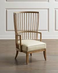 Lora Leather Spindle Wing Chair By Global Views At Horchow Wing Chair Furniture Chair