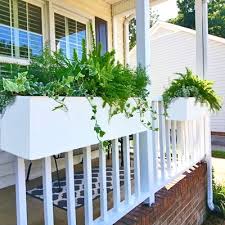 Revitalize outdoor walls, windows and deck railings with the luxurious look of an arch decora wrought iron and bronze window box. 2 Foot Long Over The Rail Hanging Modern Pvc Planter For Railings And Fences Deck Railing Planters Balcony Planters Railing Planters