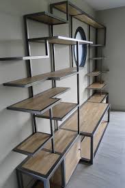Grande etagere mural industrielle en bois et metal acamas. Pin Em Stand