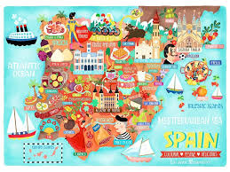Discover sights, restaurants, entertainment and hotels. Spain Map Illustration Poster Wall Art Illustrated Map Map Of Spain Colorful Map