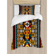 Check out our african comforter set selection for the very best in unique or custom, handmade pieces from our duvet covers shops. Kente Pattern Duvet Cover Set Vertical Borders Inspired By Timeless African Cultures Geometrical Design Decorative Bedding Set With Pillow Shams Multicolor By Ambesonne Walmart Com Walmart Com