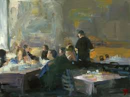 For my invitations and announcements, i always use tactile elements. Dinner Party Oil Painting By Darren Thompson Artfinder