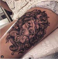 Lion tattoo with flowers lion tattoo with flowers body. 48 Nice Looking Lion Tattoos On Thigh
