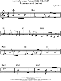 Nino Rota Romeo And Juliet Love Theme Sheet Music For Beginners In A Minor Download Print Sheet Music Romeo And Juliet Music Notes
