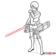 How to draw✏️ pixel weapon drawing step by step. How To Draw Eren Jaeger With His Weapons Attack On Titan Sketchok Easy Drawing Guides