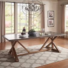 Stainless steel is clean, sterile, and the most contemporary way to go in kitchen accompaniment. Weston Home Vander Rectangular Stainless Steel Top Dining Table With Poplar Wood X Base Walmart Com Walmart Com