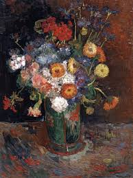 A genuine repetition by van gogh or a schuffenecker forgery?, van gogh museum journal (2001). Vincent Van Gogh Bowl With Zinnias And Geraniums Summer 1886 Paris Oil On Casnvas 61 X 46 Cm Nati Van Gogh Art Van Gogh Flowers Vincent Van Gogh Art