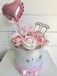 Rose Filled Hat Box Its A Girl New Baby Flower Box Gift Flower Gift Ideas Flower Gift