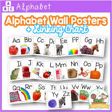 Alphabet linking chart abcd q rst efg. Alphabet Wall Posters With Real Photos Pre K Pages