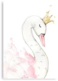Swan Princess B Canvas Print By Lizzielamb In 2021 Swan Painting Swans Art Swan Princess