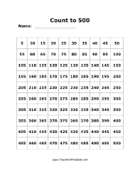 this free printable numbers chart helps children count to