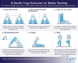 How yoga can improve your physical health. 6 Gentle Yoga Exercises To Promote Better Hearing Infographic