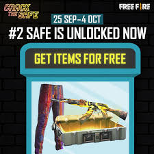 Item rewards are shown in vault tab in game lobby; Garena Free Fire Safe Number Two Has Been Unlocked Guess The Correct Code And Open The Vault To Collect Your Prize Remember To Share Your Codes To Get Help Unlocking