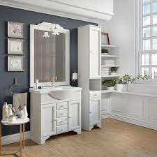 Mobile In Legno Decape Arredo Bagno Shabby Chic 85 Cm Con Lavabo E Specchio Arredamento Bagno Arredo Bagno Bianco Arredamento